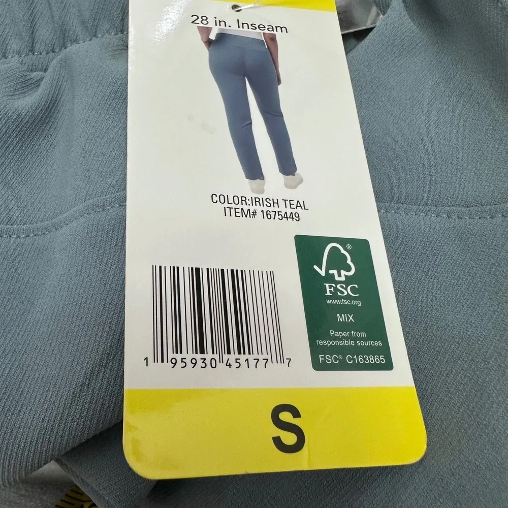 32 Degrees Cool Womens Irish Teal Tapered Ankle Pants Small‎ Athleisure Comfort